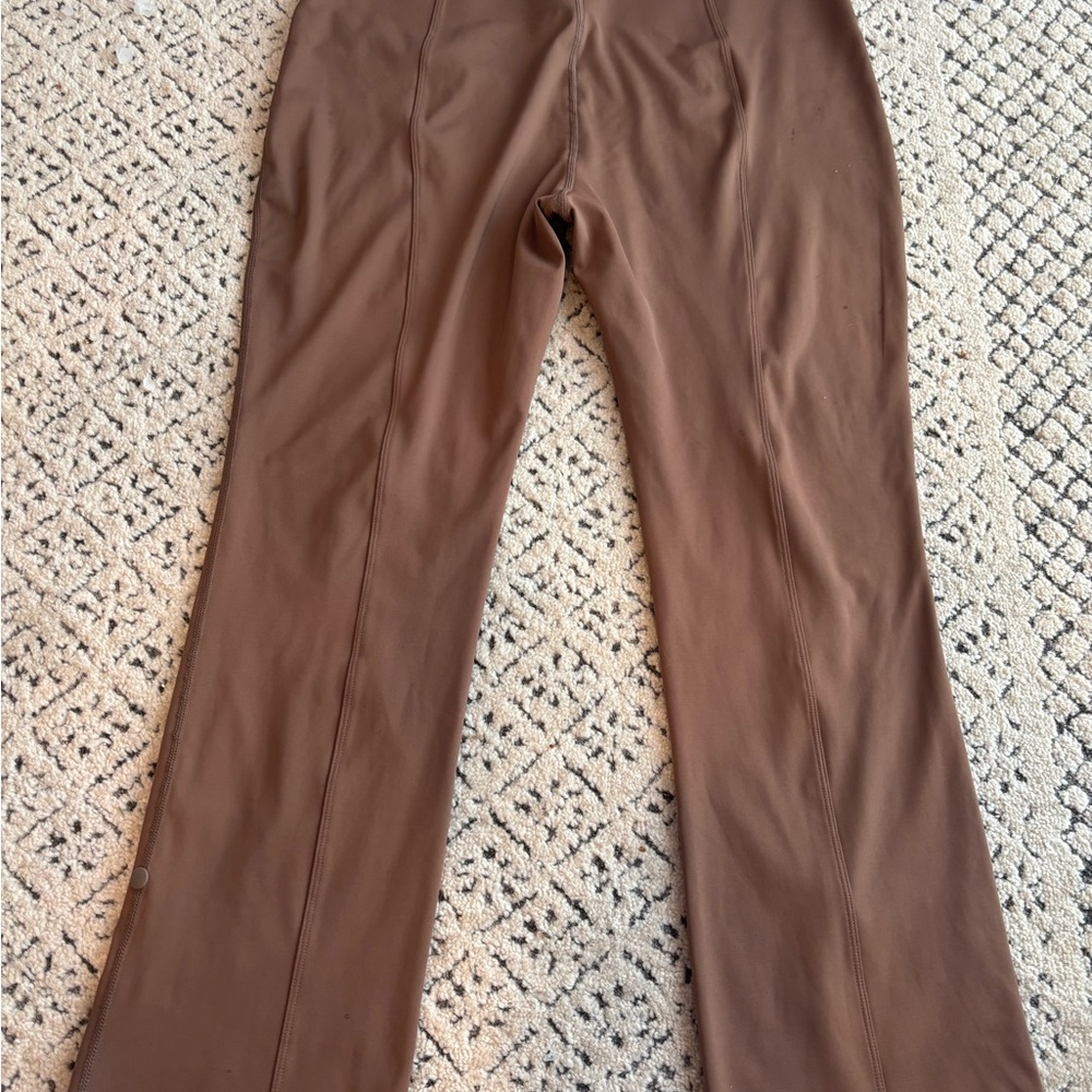 Halara Brown High Waisted Button Snap Split Hem F… - image 2